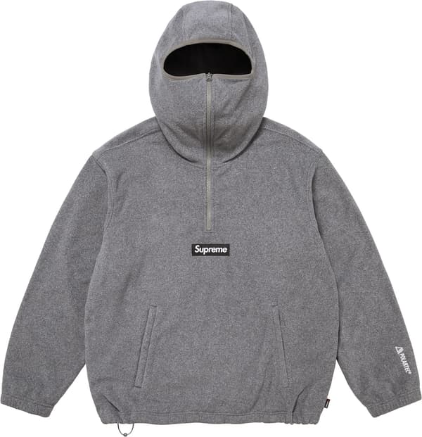 Supreme Polartec Face Mask Half Zip Hooded Sweatshirt - Grey (front)
