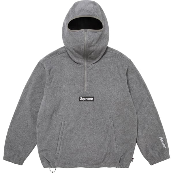 Supreme Polartec Face Mask Half Zip Hooded Sweatshirt - Grey (front)