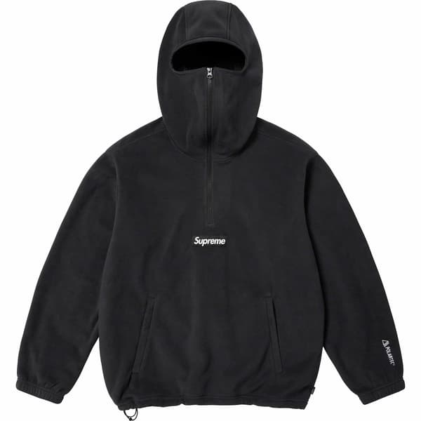 Supreme Polartec Facemask Half Zip Hooded Sweatshirt - Black (front)