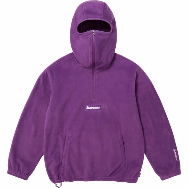 Supreme Polartec Facemask Half Zip Hooded Sweatshirt - Dark Purple (front)