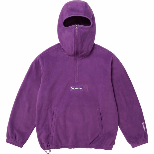 Supreme Polartec Facemask Half Zip Hooded Sweatshirt - Dark Purple (front)