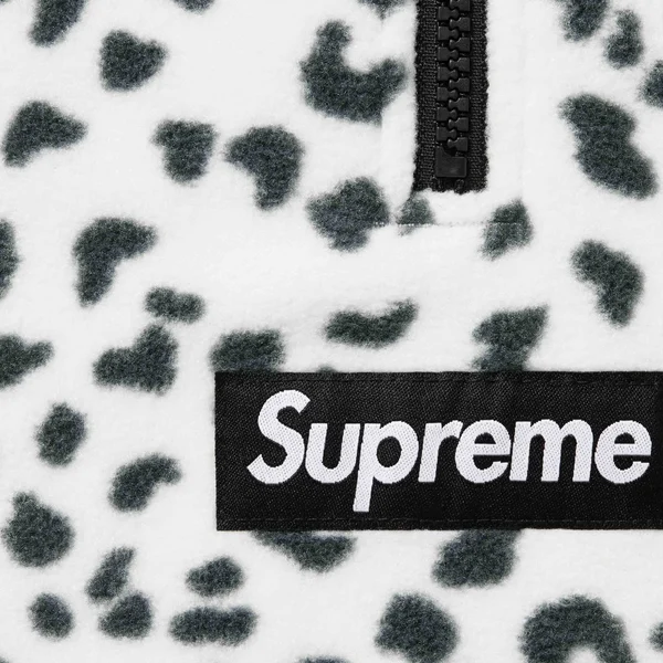Supreme Polartec Facemask Half Zip Hooded Sweatshirt - Leopard (front)