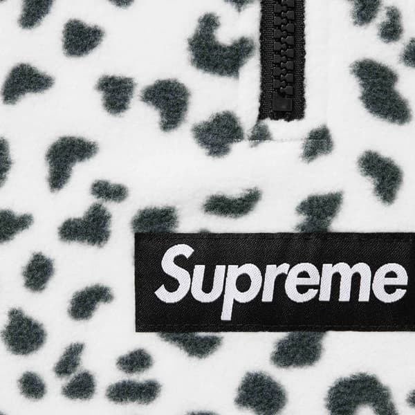 Supreme Polartec Facemask Half Zip Hooded Sweatshirt - Leopard (front)