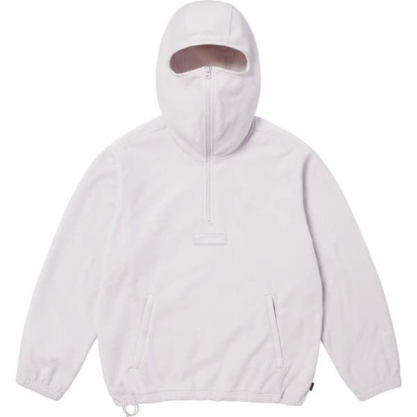 Supreme Polartec Facemask Half Zip Hooded Sweatshirt - Light Grey (front)
