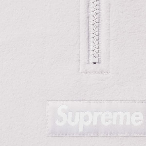 Supreme Polartec Facemask Half Zip Hooded Sweatshirt - Light Grey (front)