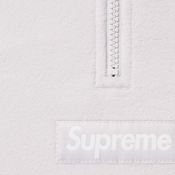 Supreme Polartec Facemask Half Zip Hooded Sweatshirt - Light Grey (front)