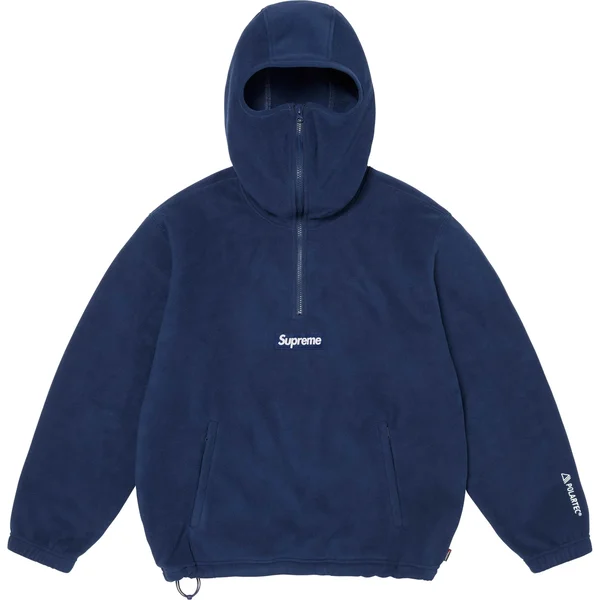Supreme Polartec Facemask Half Zip Hooded Sweatshirt - Navy (front)