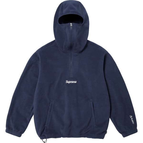 Supreme Polartec Facemask Half Zip Hooded Sweatshirt - Navy (front)