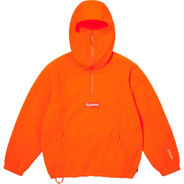 Supreme Polartec Facemask Half Zip Hooded Sweatshirt - Orange (front)