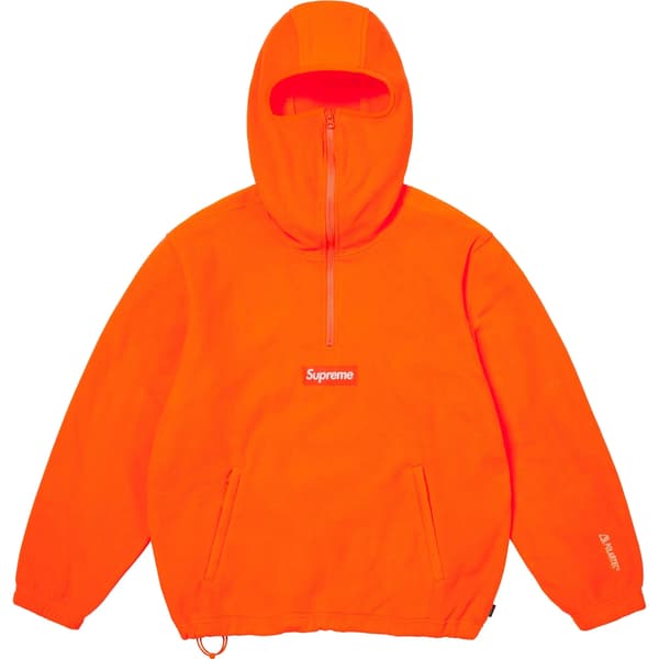Supreme Polartec Facemask Half Zip Hooded Sweatshirt - Orange (front)