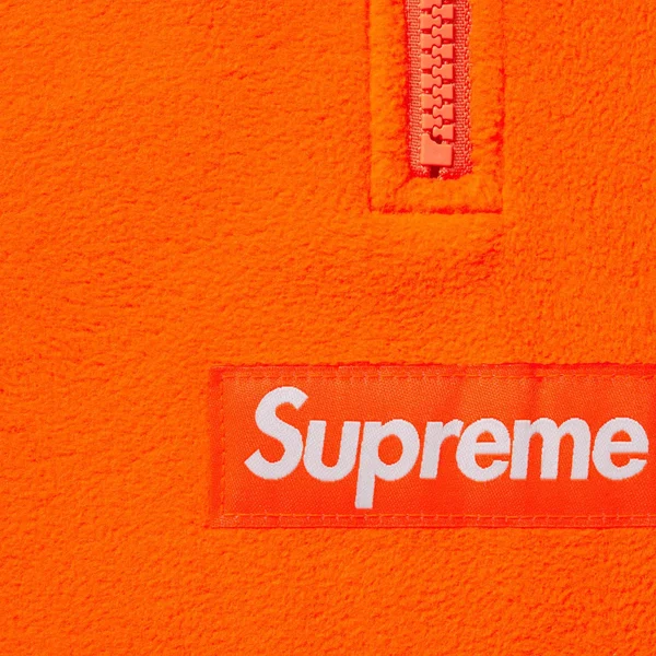 Supreme Polartec Facemask Half Zip Hooded Sweatshirt - Orange (front)