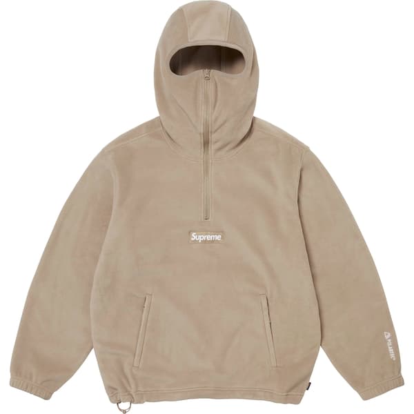 Supreme Polartec Facemask Half Zip Hooded Sweatshirt - Taupe (front)