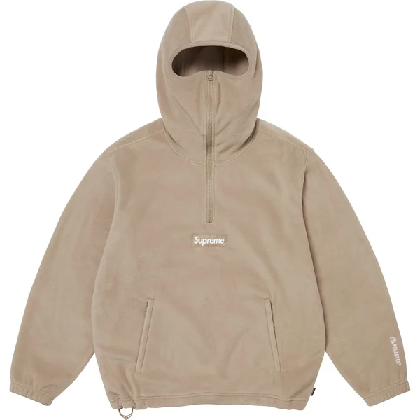 Supreme Polartec Facemask Half Zip Hooded Sweatshirt - Taupe (front)