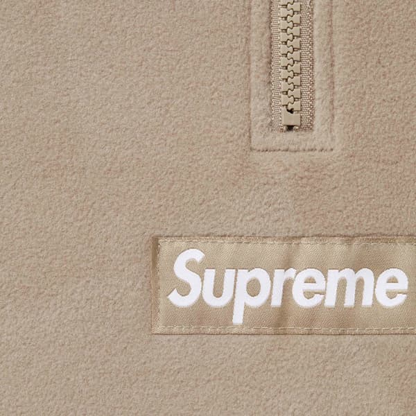 Supreme Polartec Facemask Half Zip Hooded Sweatshirt - Taupe (front)