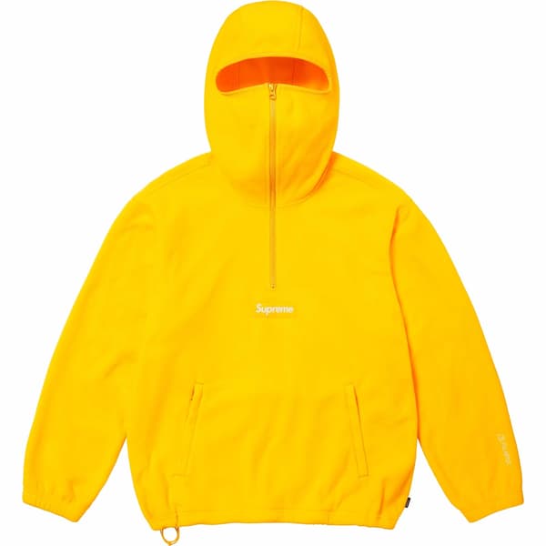 Supreme Polartec Facemask Half Zip Hooded Sweatshirt - Yellow (front)