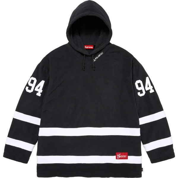 Supreme Polartec Hooded Hockey Jersey - Black (front)