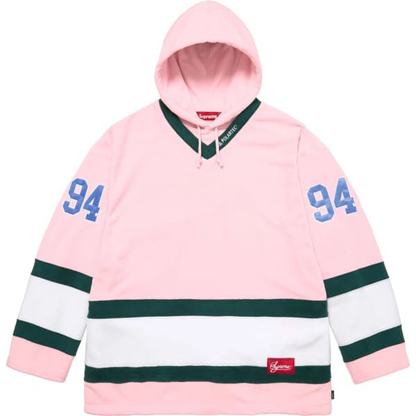 Supreme Polartec Hooded Hockey Jersey - Light Pink (front)