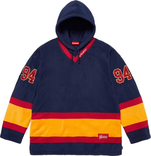 Supreme Polartec Hooded Hockey Jersey - Navy (front)