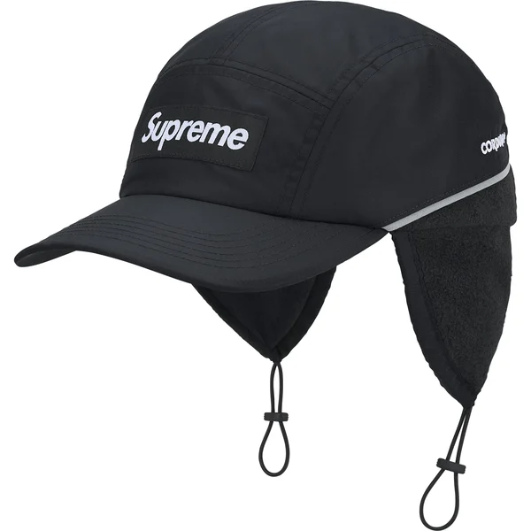 Supreme Polartec Lined Packable Earflap Camp Cap - Black (front)