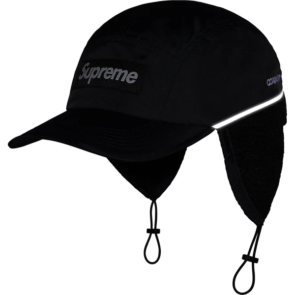 Supreme Polartec Lined Packable Earflap Camp Cap - Black (front)