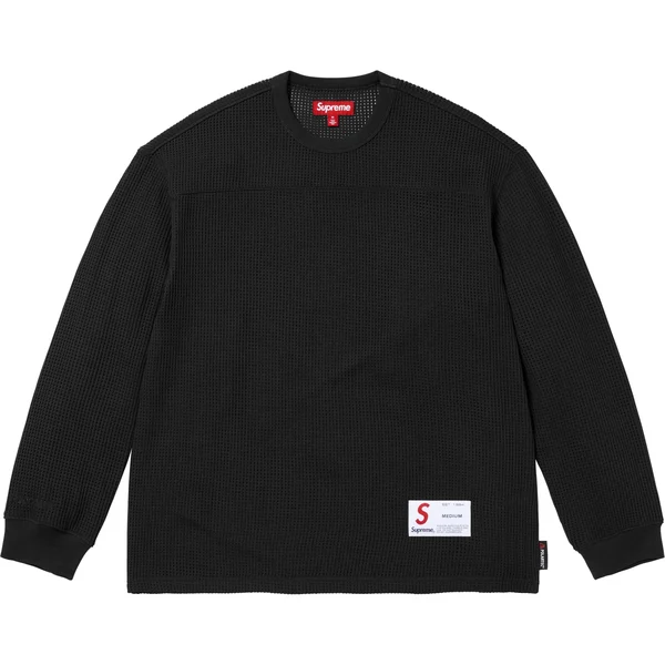 Supreme Polartec Mesh L/S Football Top - Black (front)