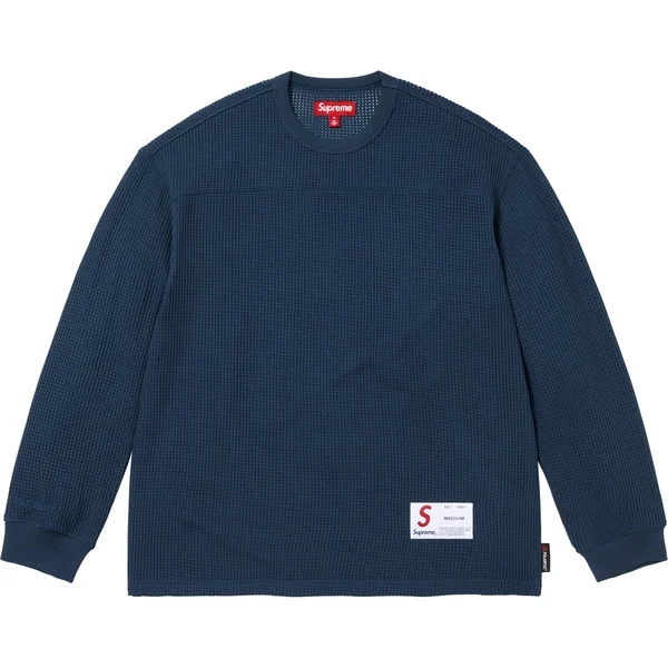 Supreme Polartec Mesh L/S Football Top - Navy (front)