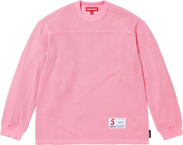 Supreme Polartec Mesh L/S Football Top - Pink (front)