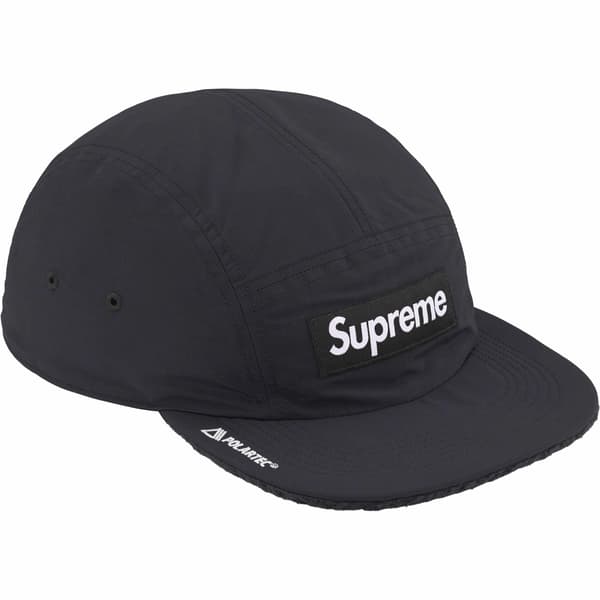 Supreme Polartec Shearling Reversible Camp Cap - Black (front)