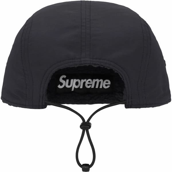 Supreme Polartec Shearling Reversible Camp Cap - Black (front)