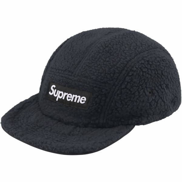 Supreme Polartec Shearling Reversible Camp Cap - Black (front)
