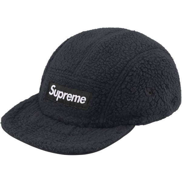 Supreme Polartec Shearling Reversible Camp Cap - Black (front)