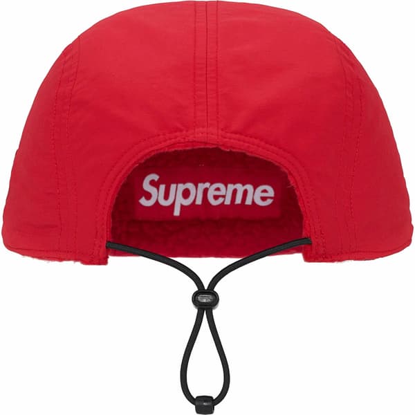 Supreme Polartec Shearling Reversible Camp Cap - Red (front)