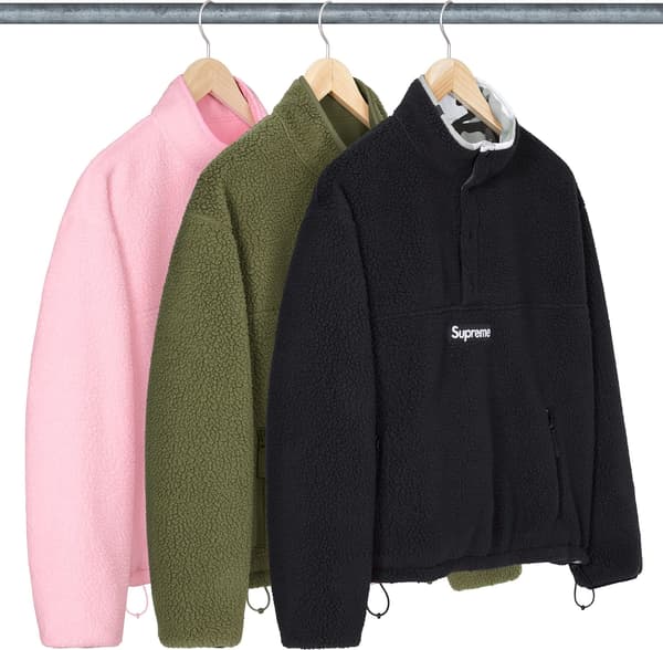 Supreme Polartec Shearling Reversible Pullover - Product Image