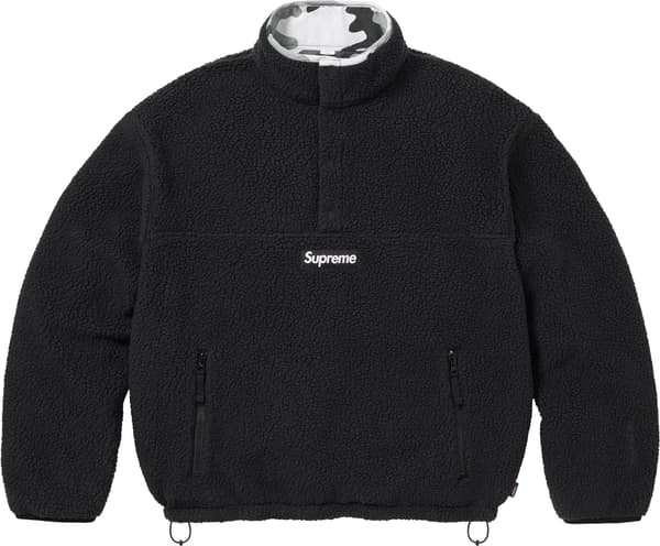 Supreme Polartec Shearling Reversible Pullover - Black (front)