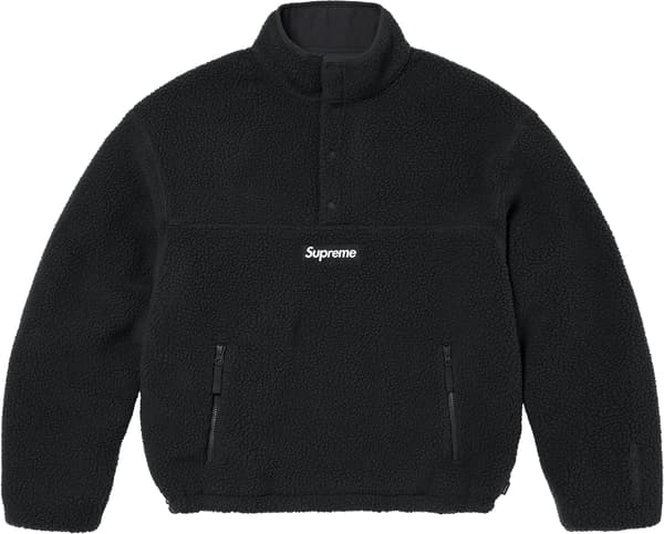 Supreme Polartec Shearling Reversible Pullover - Black (front)