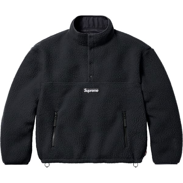 Supreme Polartec Shearling Reversible Pullover - Black (front)