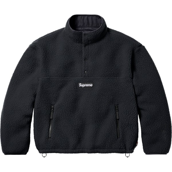 Supreme Polartec Shearling Reversible Pullover - Black (front)
