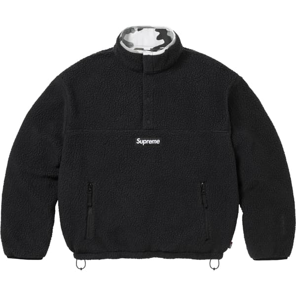 Supreme Polartec Shearling Reversible Pullover - Black (front)