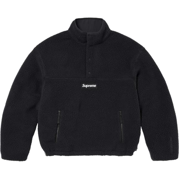 Supreme Polartec Shearling Reversible Pullover - Black (front)