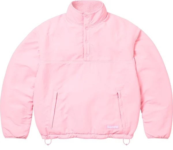 Supreme Polartec Shearling Reversible Pullover - Pink (front)