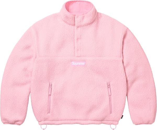 Supreme Polartec Shearling Reversible Pullover - Pink (front)