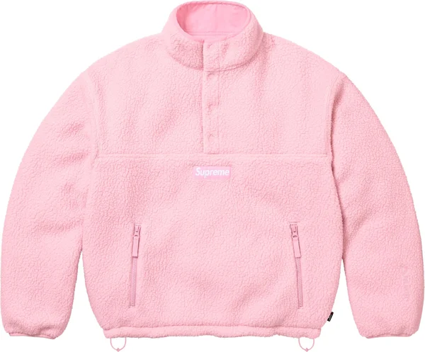 Supreme Polartec Shearling Reversible Pullover - Pink (front)