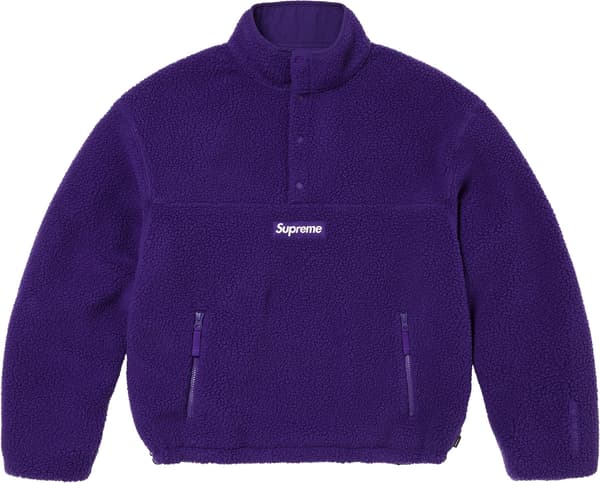 Supreme Polartec Shearling Reversible Pullover - Purple (front)