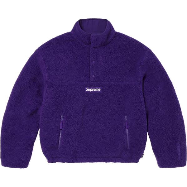 Supreme Polartec Shearling Reversible Pullover - Purple (front)