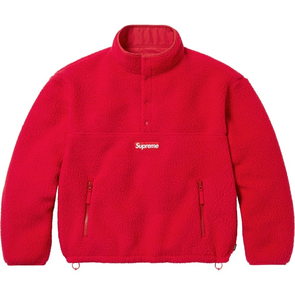Supreme Polartec Shearling Reversible Pullover - Red (front)