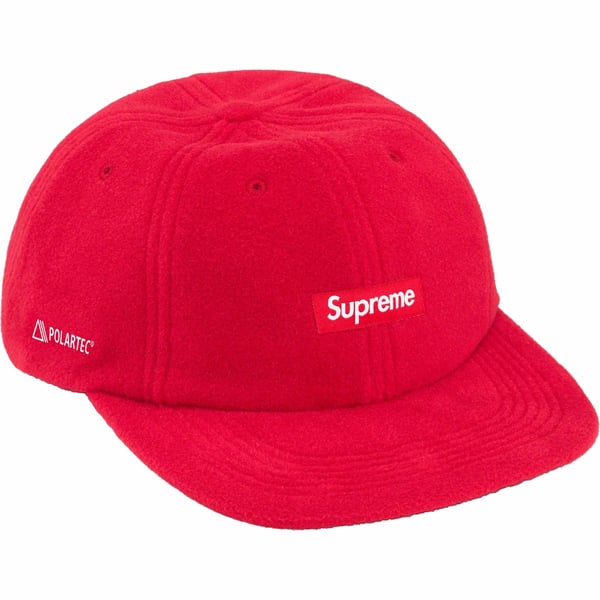 Supreme Polartec Small Box 6-Panel - Red (front)