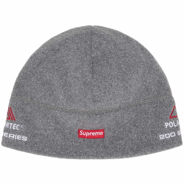Supreme Polartec Sport Beanie - Grey (front)