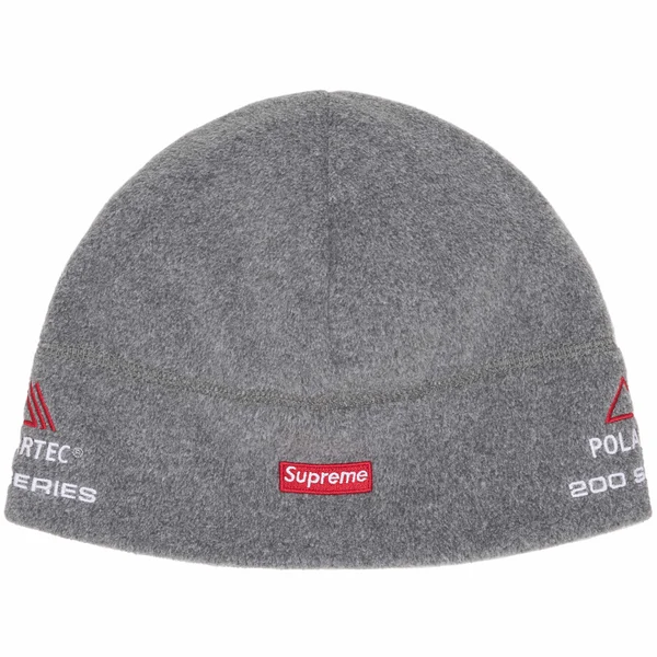 Supreme Polartec Sport Beanie - Grey (front)