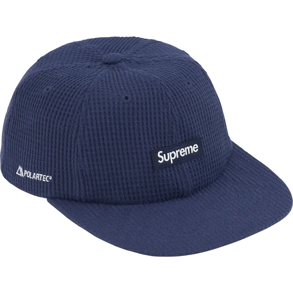 Supreme Polartec Waffle Small Box 6-Panel - Navy (front)