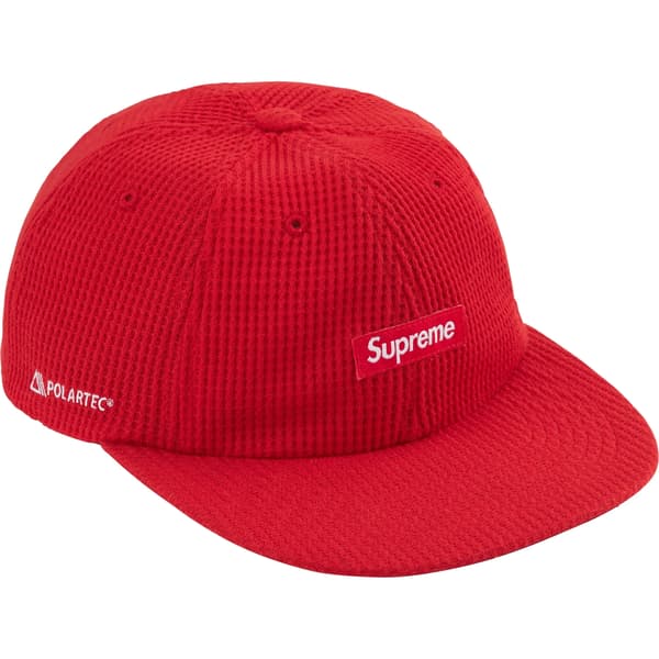 Supreme Polartec Waffle Small Box 6-Panel - Red (front)